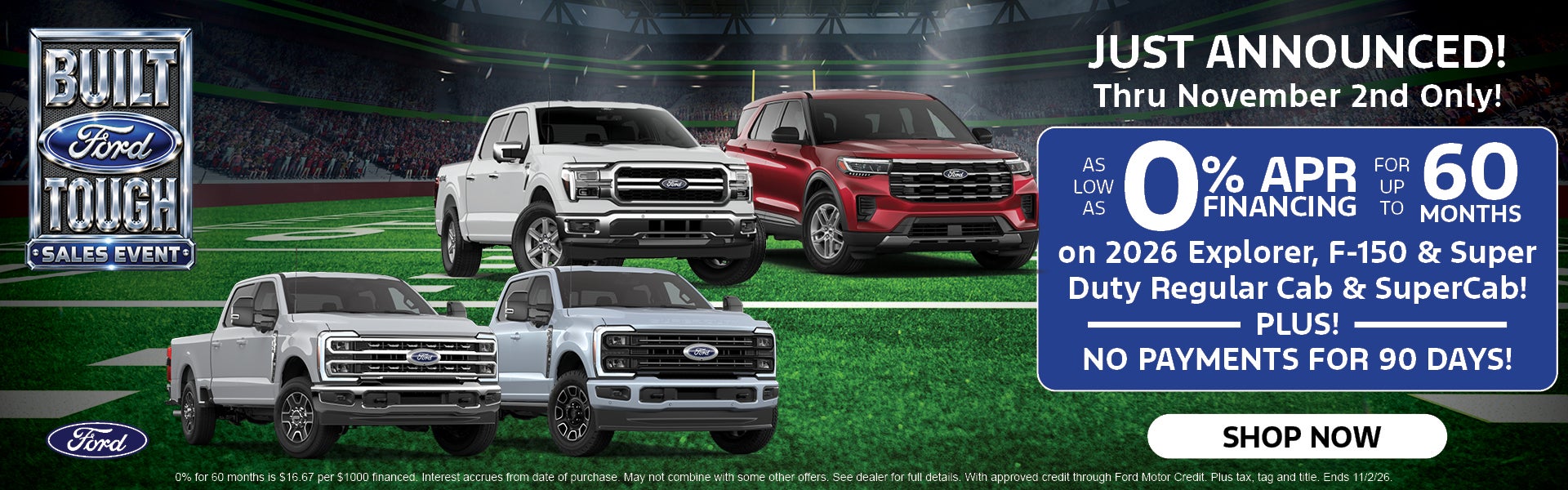 0% APR Financing for Up to 60 months on select models